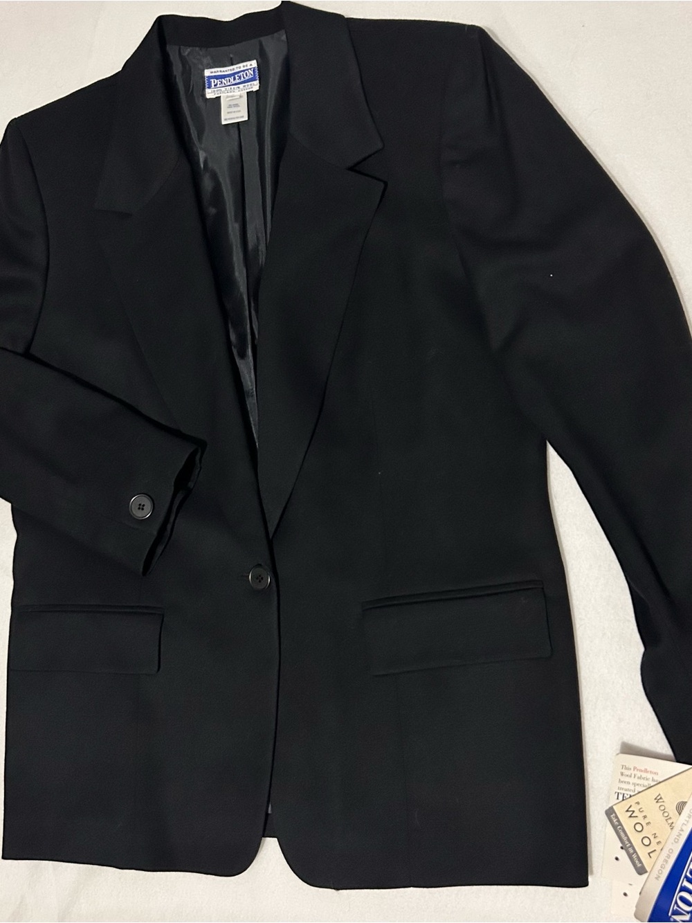 Vintage Pendleton 100% Pure Virgin Wool Black Blazer Jacket NWT USA Made